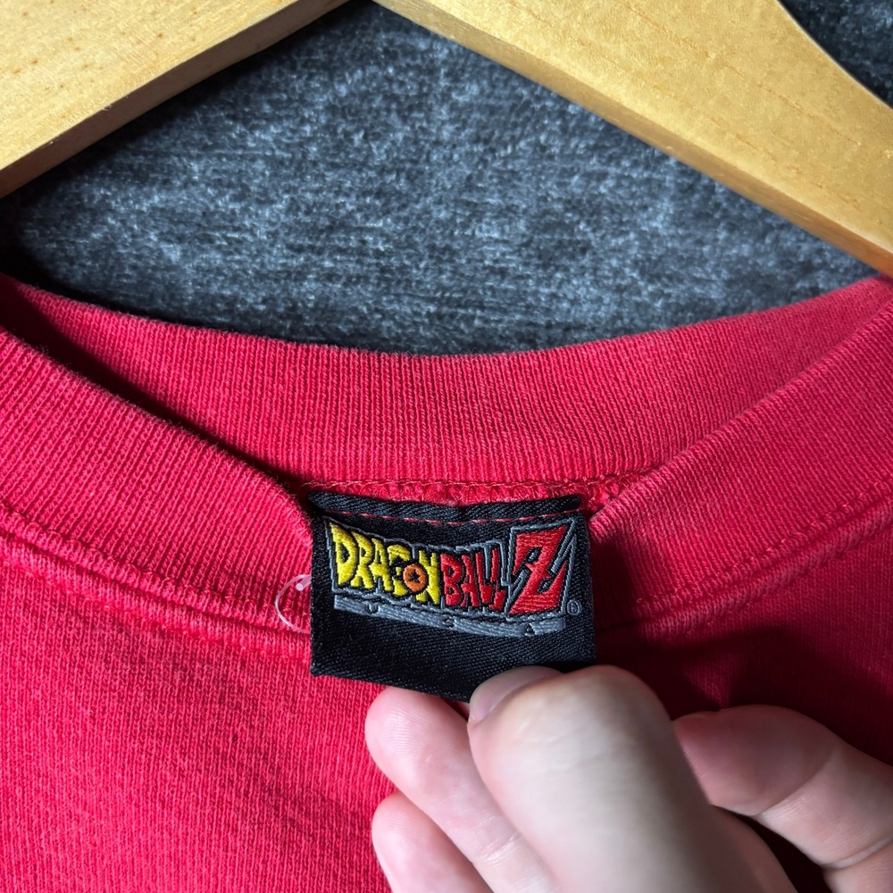 Vintage 2000 Dragon Ball Z Sweatshirt Red Goku Graphic Youth L Crewneck Anime - Picture 4 of 9
